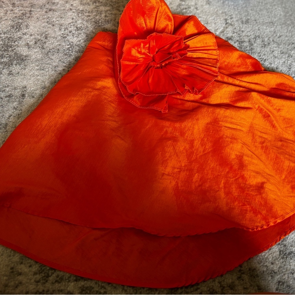 BOYKO by Anthropology Gigi Dress Orange Floral Skirt Size: XS (originally $298) - Picture 5 of 10